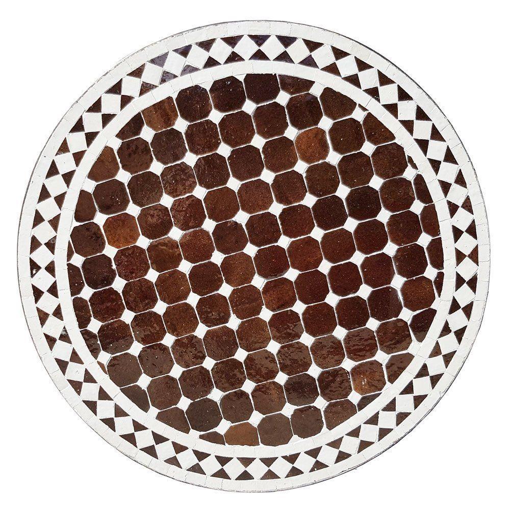 Mosaikbord brun vitt