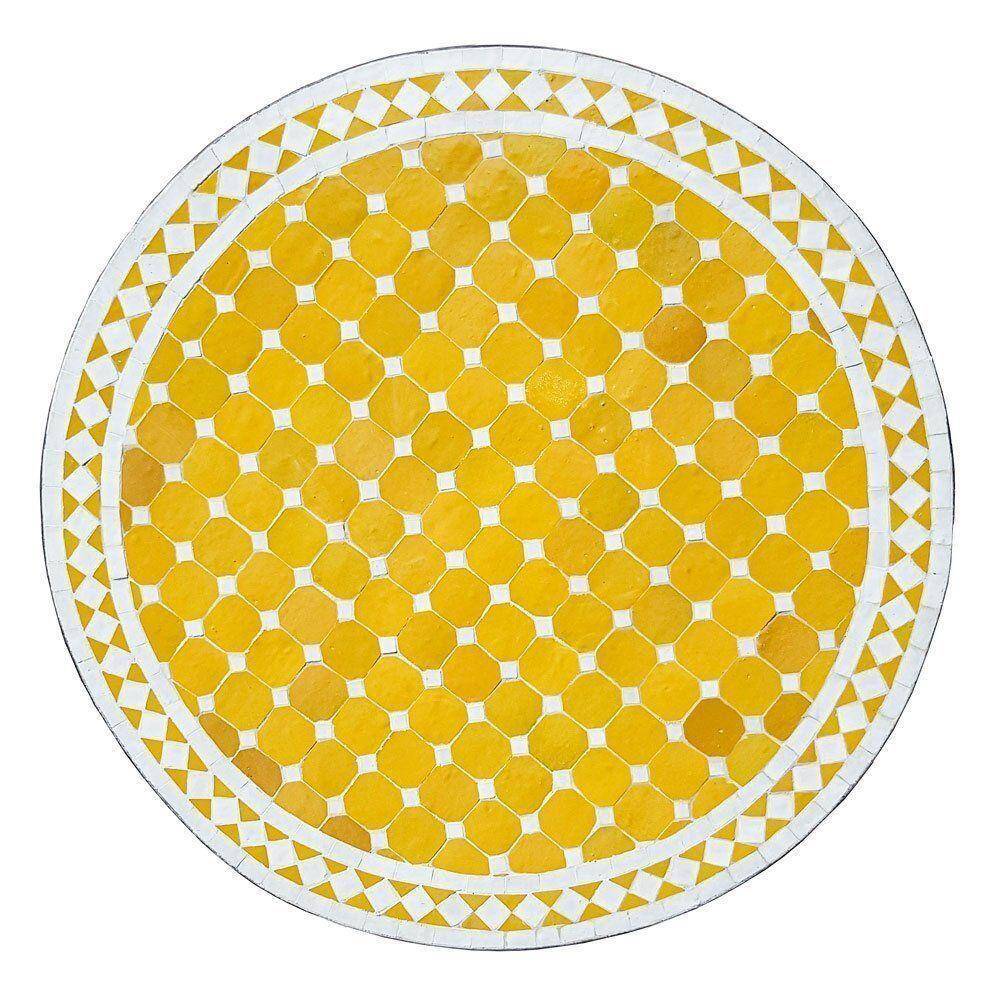 Rund Mosaikbord Gul