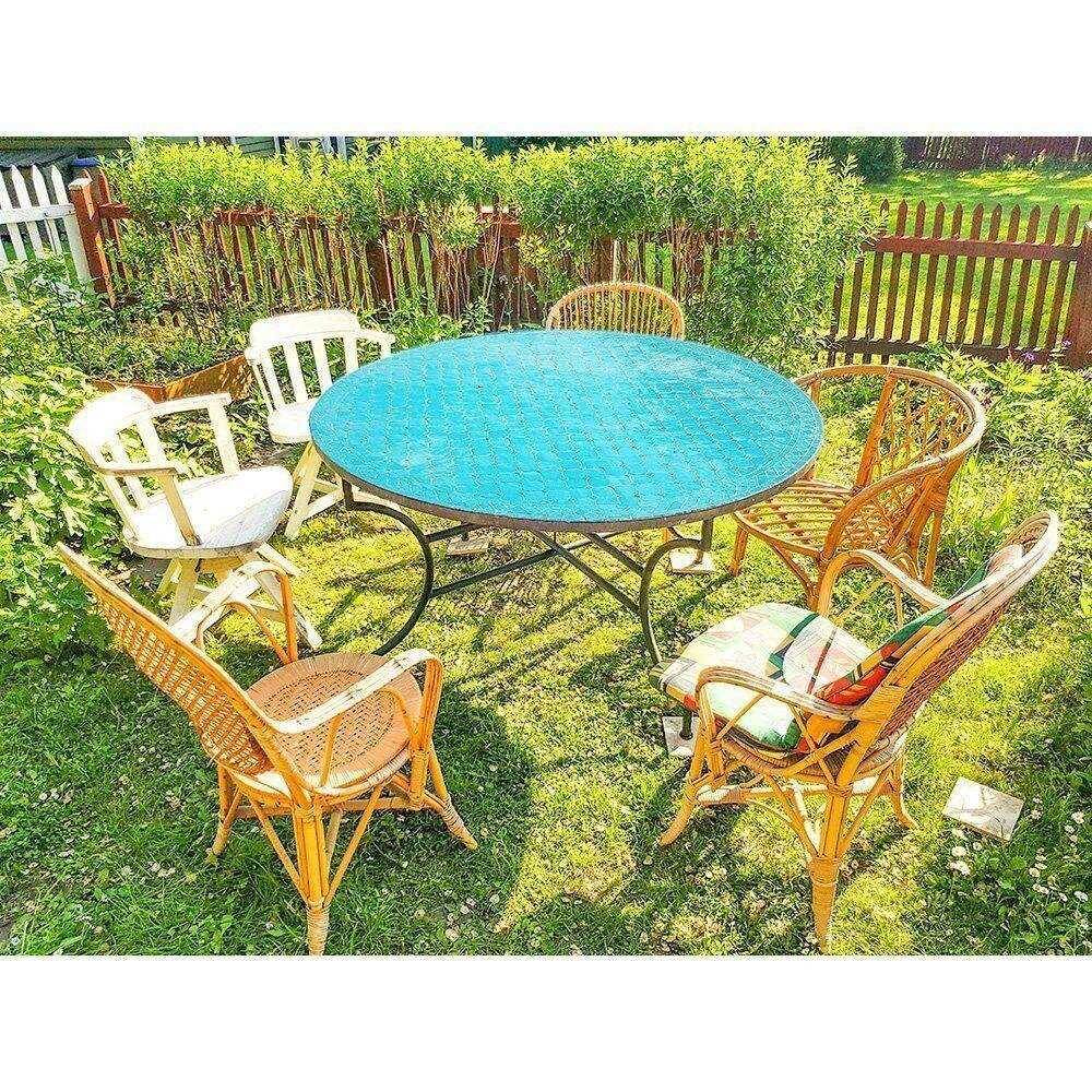 Mosaikbord turkos blå