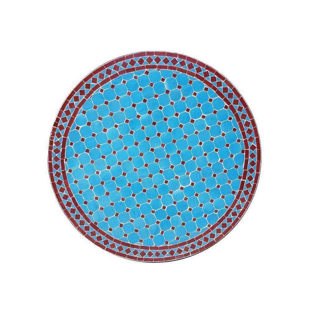 Mosaikbord turkosblå vit
