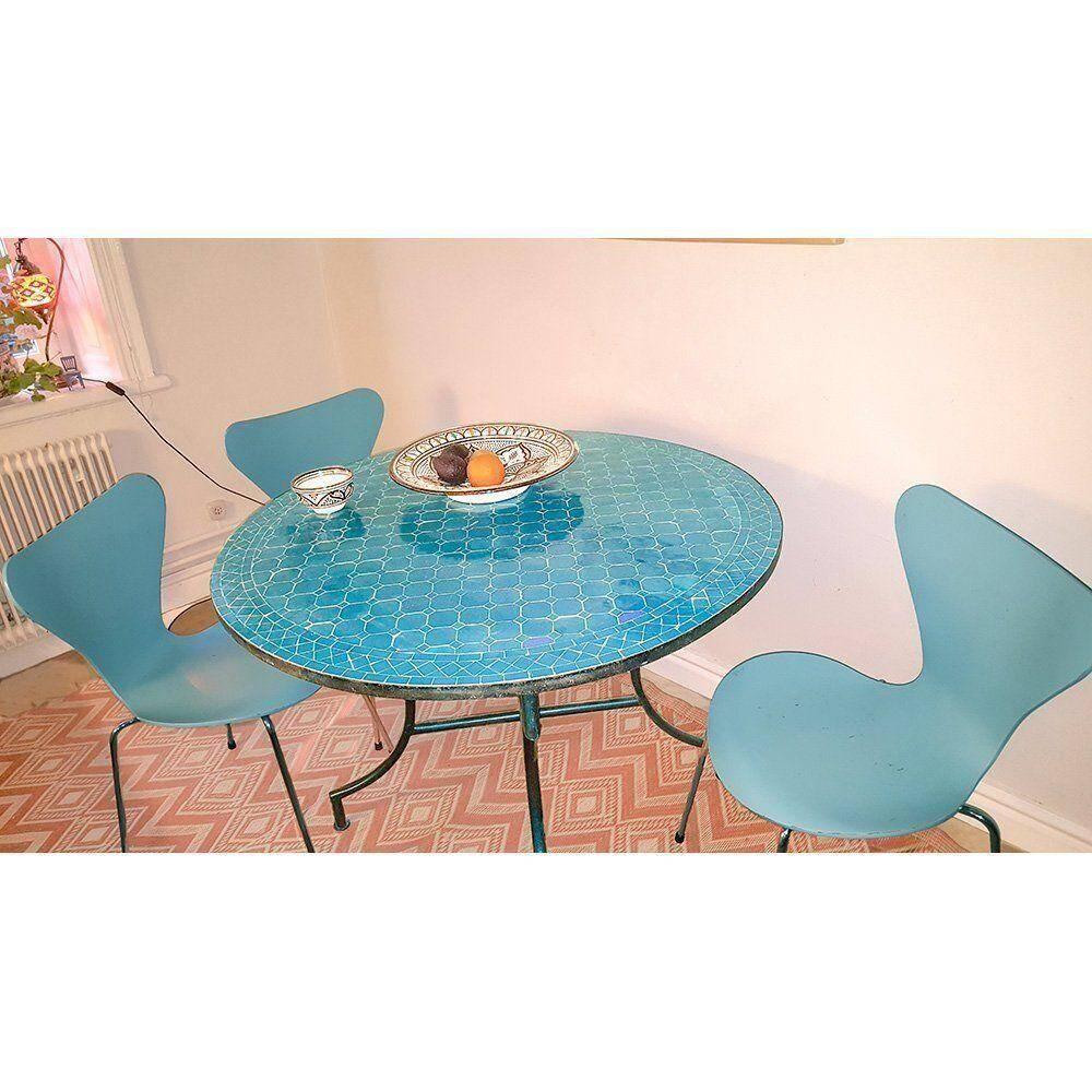 mosaikbord turkosblå 90