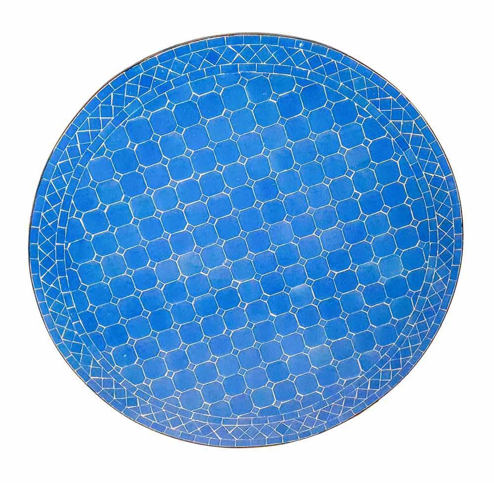 Ljusblå Mosaikbord Ø: 80 cm
