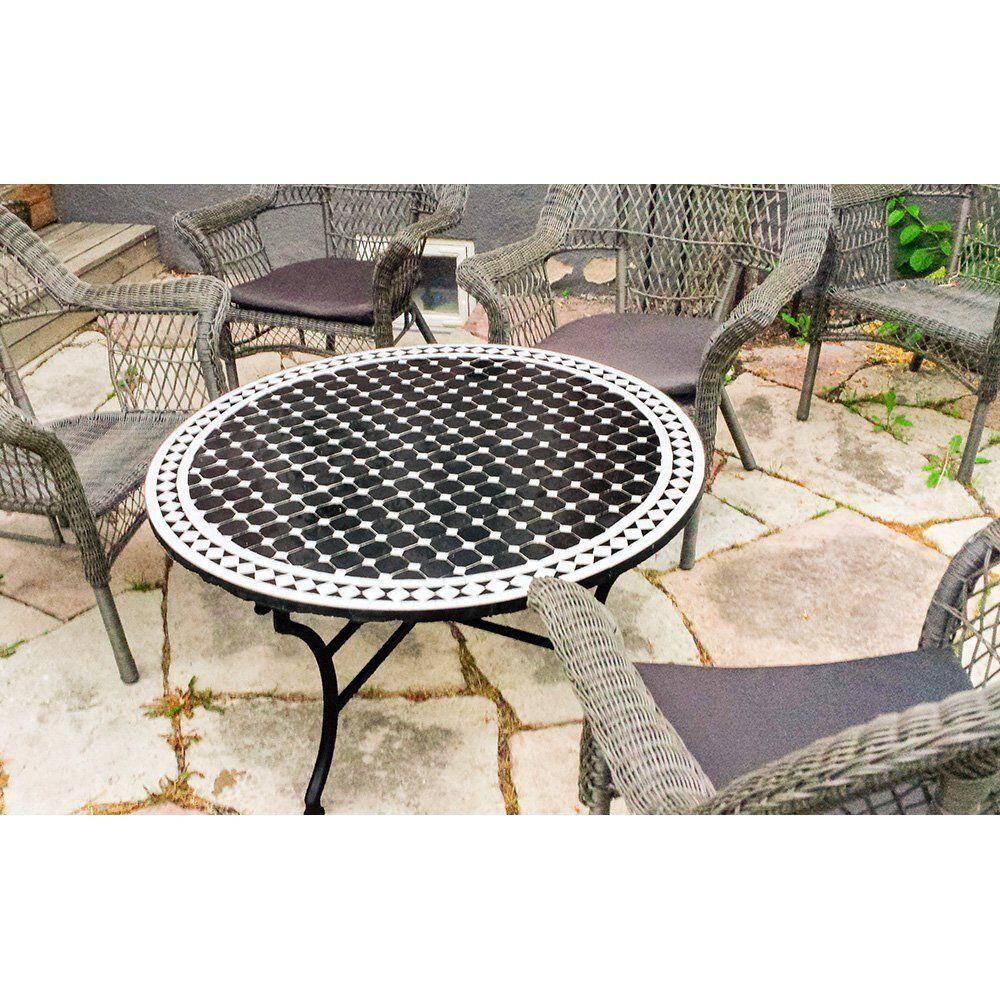 Mosaikbord Defra svart & Vitt &Oslash;:110