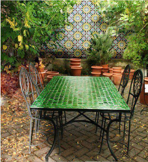 Utemöbler mosaikbord grön