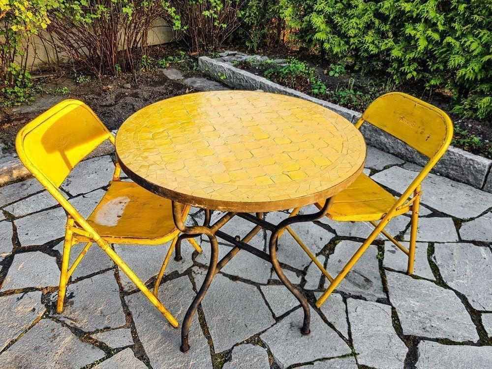 Mosaikbord Gul Ø: 80 cm 