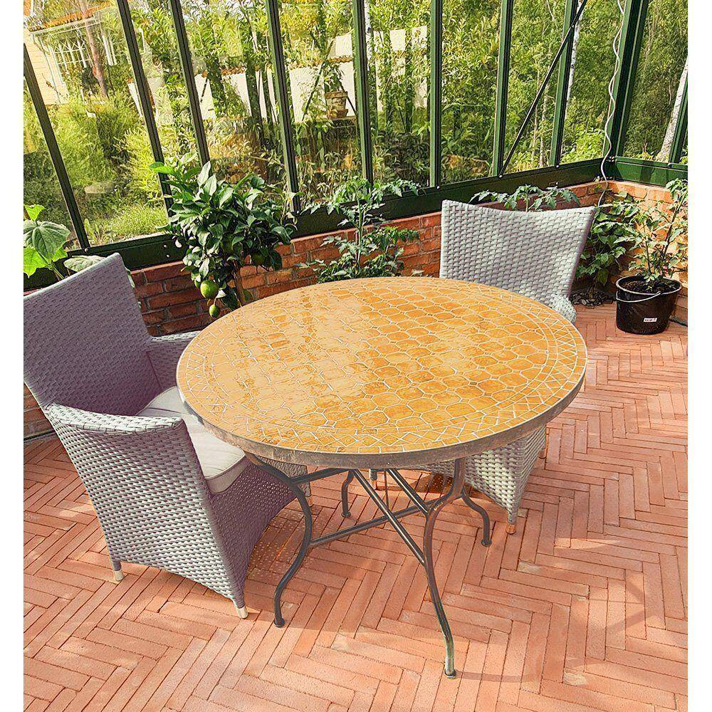 Mosaikbord Gul Ø: 90 cm 