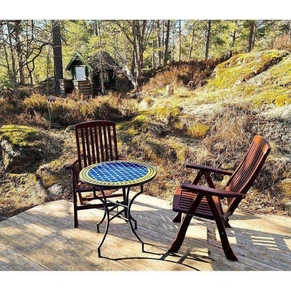 Mosaikbord Mörkblåblå & gul Ø70