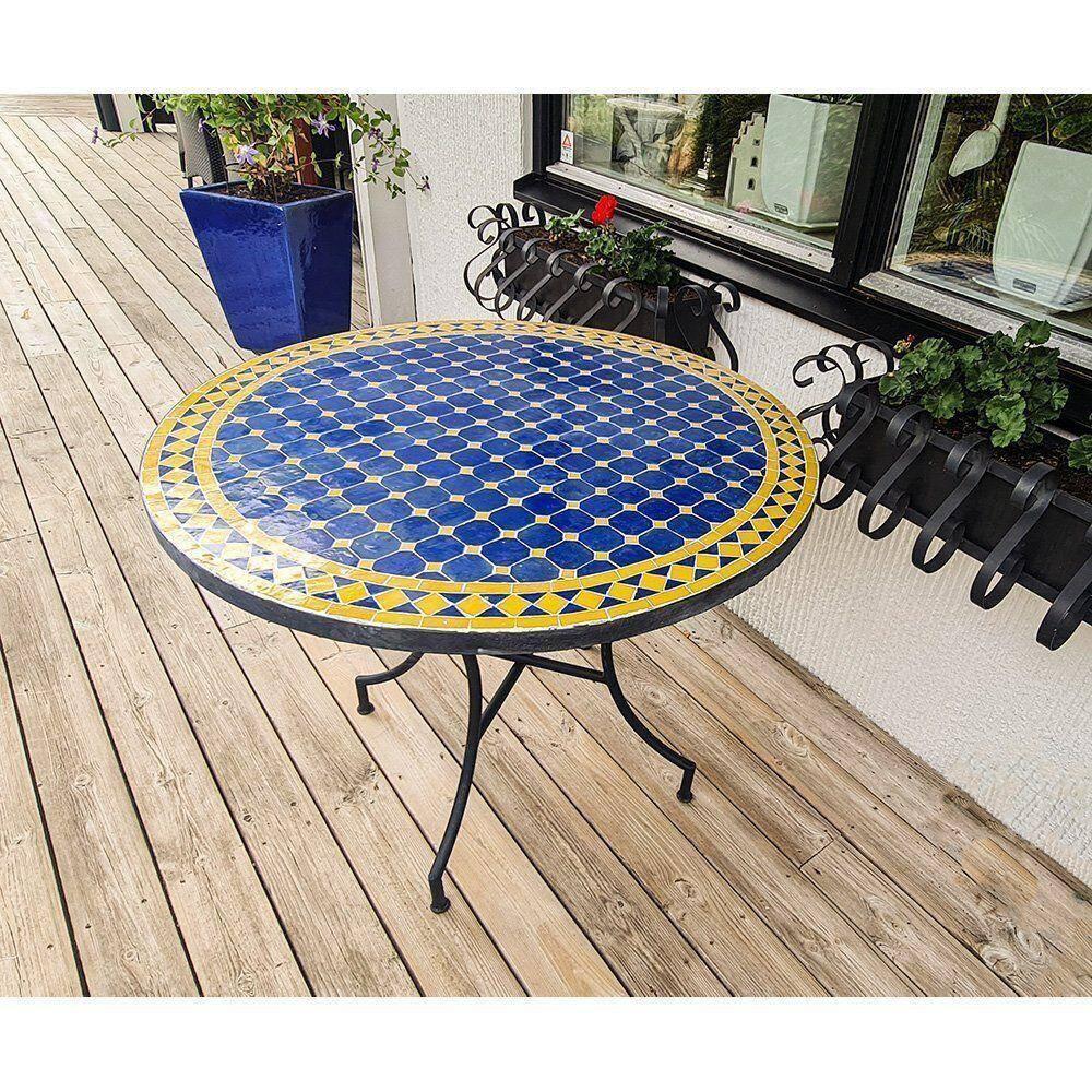 Mosaikbord Mörkblå & Gul Ø: 80 cm