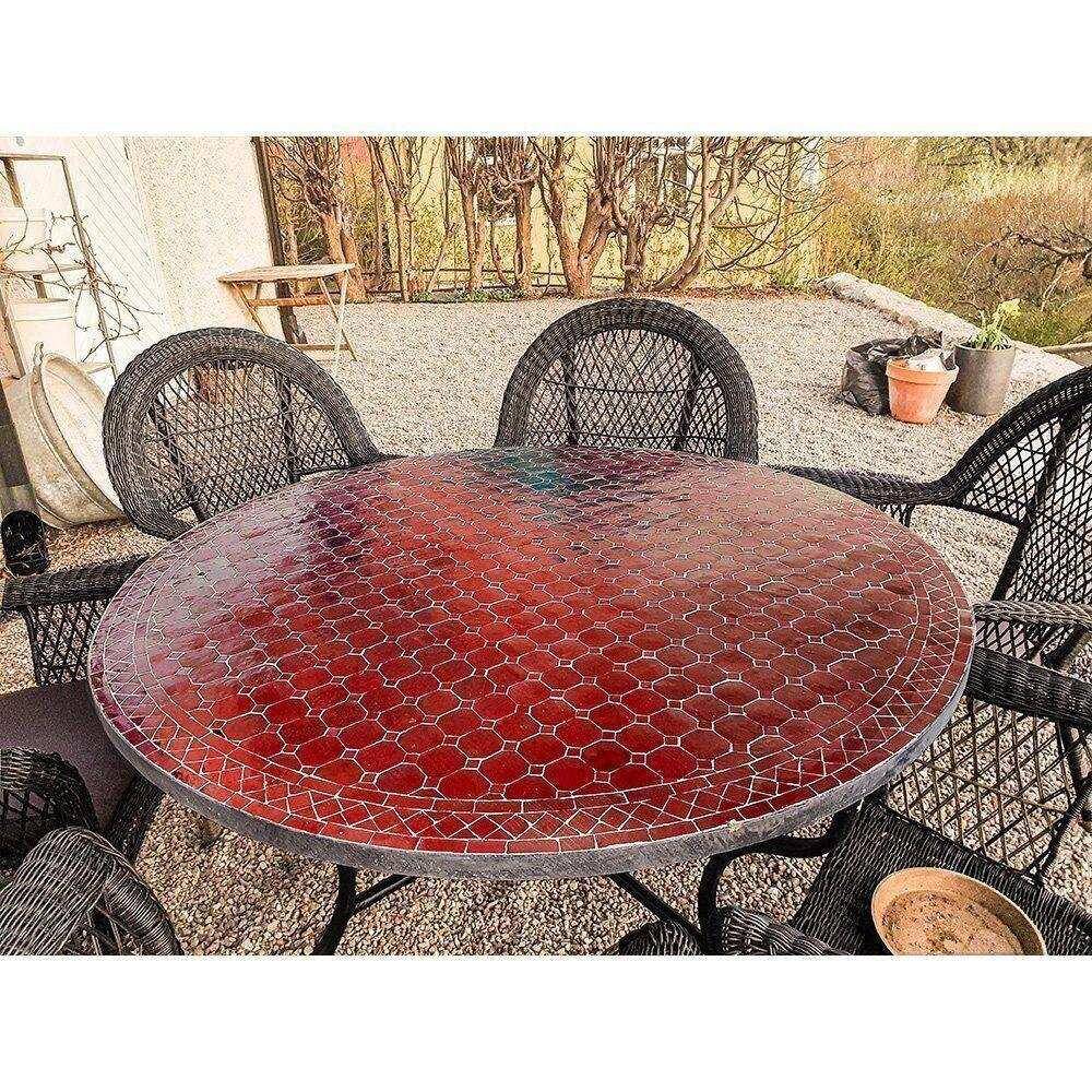 Mosaikbord  Röd Ø120