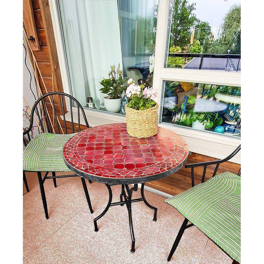 Mosaikbord Röd Ø: 70 cm 