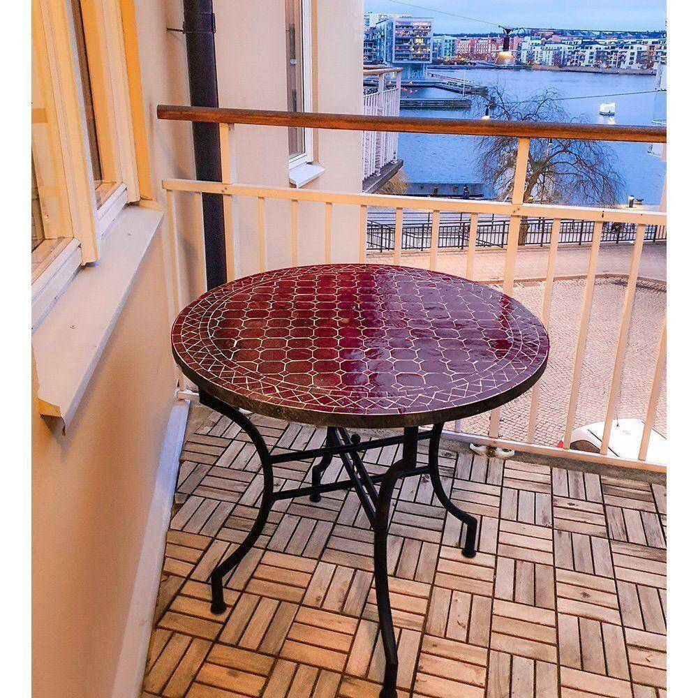 Mosaikbord Röd Ø: 80 cm 