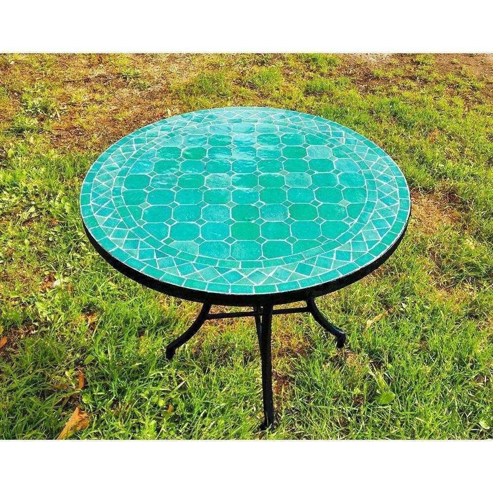 Mosaikbord turkos Ø: 60 cm 