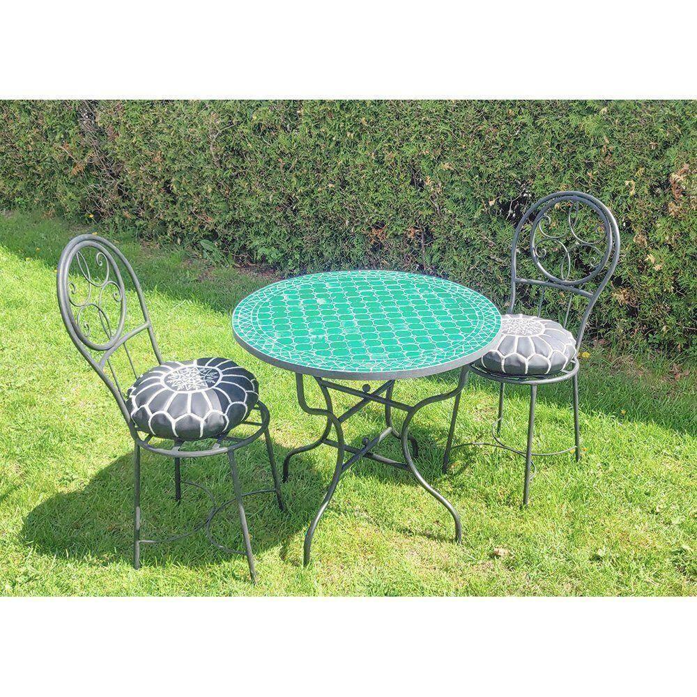 Mosaikbord turkos Ø: 90 cm 