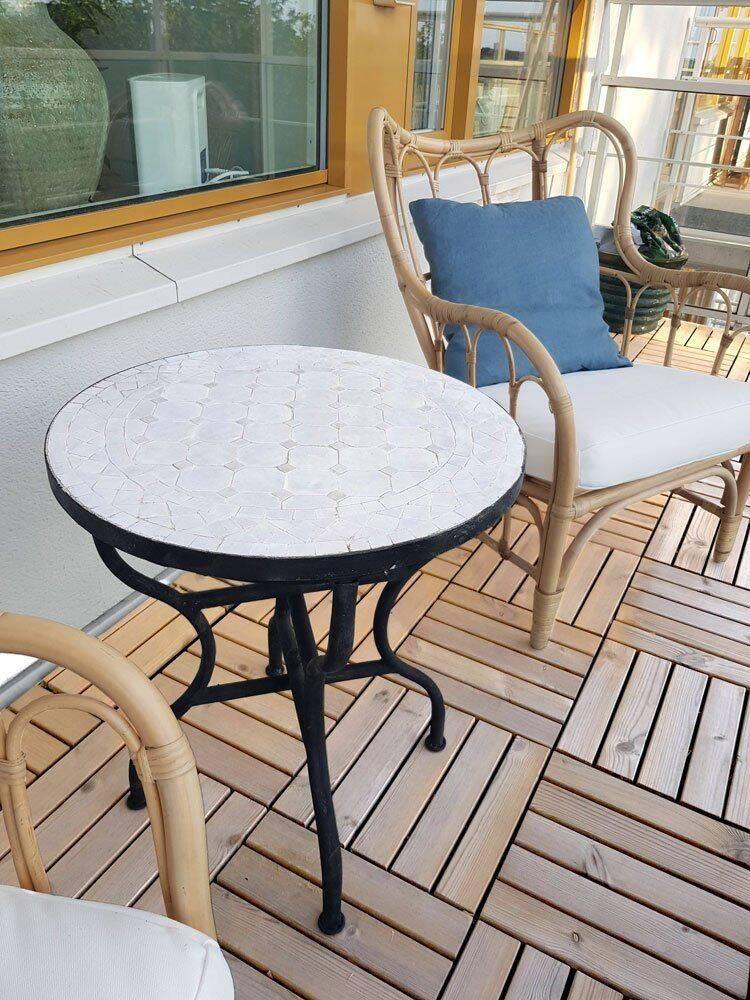 Mosaikbord Vit Ø: 50 cm