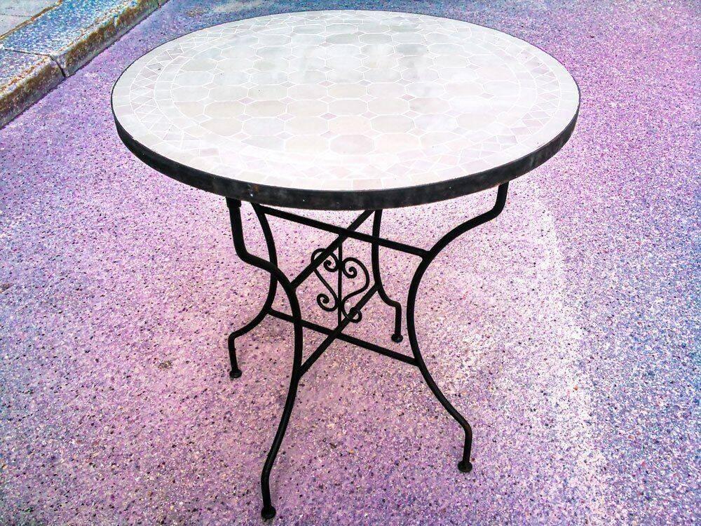 Mosaikbord Vit Ø: 70 cm 