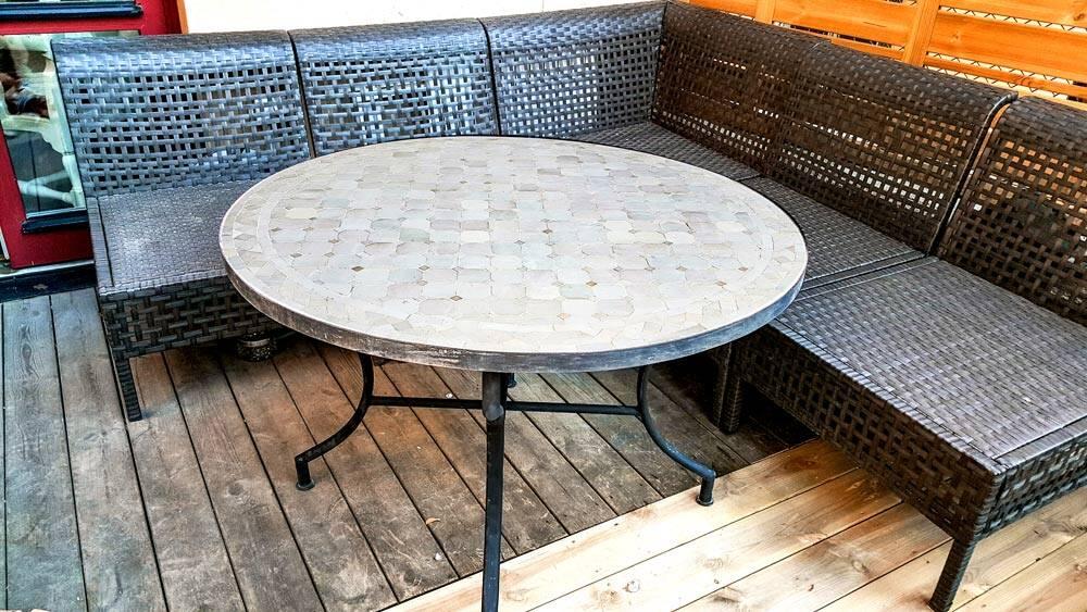 Mosaikbord  vit Ø:110