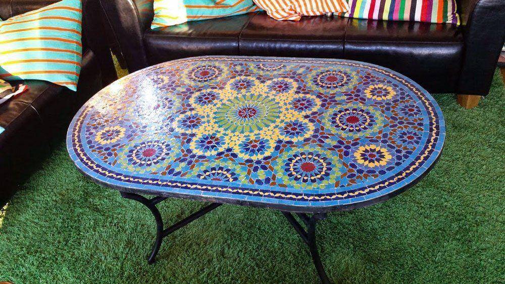 Ovalt mosaikbord Fasia