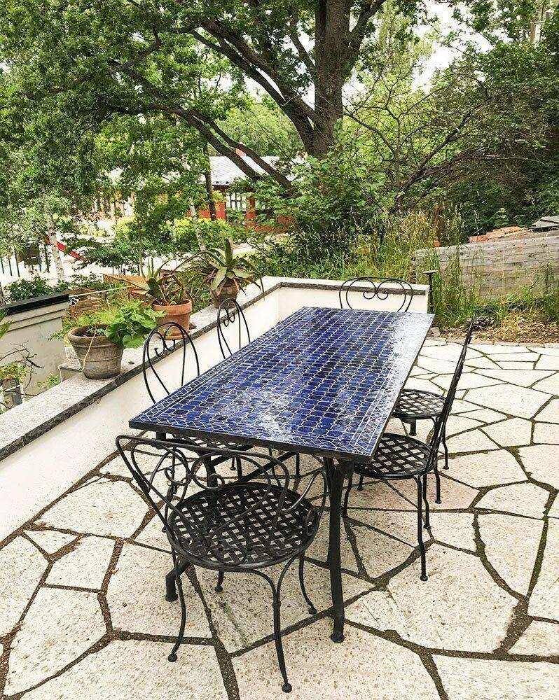 Mosaikbord rektangulär mörkblå