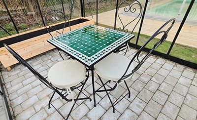 Kvadratiska mosaikbord från Marocko